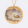 Pave Druzy Disk Pendant Necklace