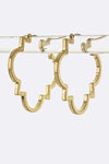 Metal Leaf Hoop Earrings
