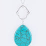 Semi Precious Teardrop Pendant Necklace