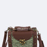 Basket Weaved Mix Media Swing Bag