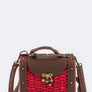Sunday Brunch Basket Weaved Mix Media Swing Bag