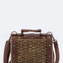 Sunday Brunch Basket Weaved Mix Media Swing Bag