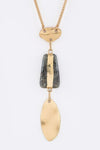 Metal Disks & Stone Pendant Necklace