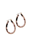 OVAL CUTOUT ACETATE LATCH HOOP EARRING