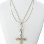 Layer Chain Rhinestone Cross Pendant Necklace