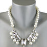Glass Bead Pendant Pearl Necklace Earring Set