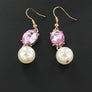 Glass Bead Pendant Pearl Necklace Earring Set