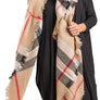Multi Tone Plaid Oversized Blanket Scarf