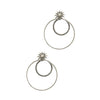 RHINESTONE DOUBLE HOOP EARRING