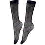 High Knee Socks Black Lace Crochet Thin Transparent Fishnet Mesh Sexy Stockings