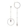 HOOP & CROSS EARRING