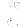 HOOP & CROSS EARRING