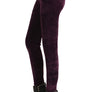Solid Plum Velour Fashion Leggings