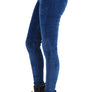 Solid Blue Velour Fashion Leggings