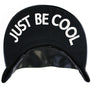 Embroidered Faux Leather Snapback Hat