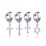 Punk Stud Kpop BTS Bangtan Boys Cross Piercing Titanium Earring For Unisex