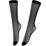 High Knee Socks Black Lace Crochet Thin Transparent Fishnet Mesh Sexy Stockings