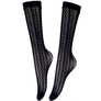 High Knee Socks Black Lace Crochet Thin Transparent Fishnet Mesh Sexy Stockings