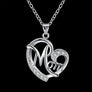 925 Silver Plated Crystal Mom Heart Pendant Necklace Mama For Mother's Day