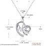 925 Silver Plated Crystal Mom Heart Pendant Necklace Mama For Mother's Day