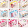 Women Transparent Cosmetic Travel Bag Makeup Organizer PVC Washing Zipper Pouch