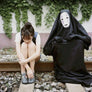 Costume Kaonashi No Face Manga Cosplay Halloween Cloak Outfit + Gloves Mask Set
