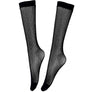 High Knee Socks Black Lace Crochet Thin Transparent Fishnet Mesh Sexy Stockings