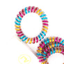 4 Spiral Hair Ties Traceless No Crease Rainbow Coil Phone Cord Ponytail Holder