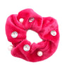 2pcs Pack Rhinestone Pearl Velvet Hair Head Tie Band Scrunchies Pony Tail Holder