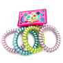 4 Spiral Hair Tie Traceless No Crease Shine Tone Coil Phone Cord Ponytail Holder
