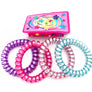 4 Spiral Hair Tie Traceless No Crease Shine Tone Coil Phone Cord Ponytail Holder