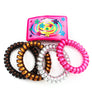 4 Spiral Hair Tie Traceless No Crease Shine Tone Coil Phone Cord Ponytail Holder