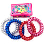 4 Spiral Hair Tie Traceless No Crease Shine Tone Coil Phone Cord Ponytail Holder