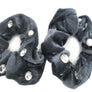 2pcs Pack Rhinestone Pearl Velvet Hair Head Tie Band Scrunchies Pony Tail Holder