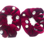 2pcs Pack Rhinestone Pearl Velvet Hair Head Tie Band Scrunchies Pony Tail Holder
