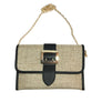 Women Straw Clutch Shoulder Evening Hand Bag Belt Handbag Rattan Tan Folding