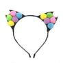 Women Girl Cute Pom Pom Hairband Handmade Kids Cat Ear Headband Halloween Party