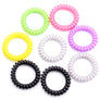 6pcs Girl Gel Stretch Plastic Spiral Phone Cord Hair Ties Band Coil High Quality