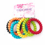 6pcs Girl Gel Stretch Plastic Spiral Phone Cord Hair Ties Band Coil High Quality