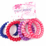 6pcs Girl Gel Stretch Plastic Spiral Phone Cord Hair Ties Band Coil High Quality