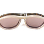 Flip Open Up Lens Flat Top Aviator Sunglasses Tortoise Shell Black Yellow Brown