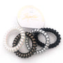 4 Spiral Head Hair Ties Traceless No Crease Metallic Coil Phone Cord Ponytail US
