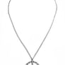 Gold Silver Rhinestone Crystal Cubic Peace Sign Symbol Pendant Long Necklace