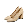 QUTAA 2018 Shoes Women Summer Square High Heel Women Pumps PU leather Pointed To