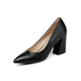QUTAA 2018 Shoes Women Summer Square High Heel Women Pumps PU leather Pointed To