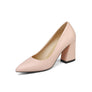QUTAA 2018 Shoes Women Summer Square High Heel Women Pumps PU leather Pointed To