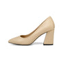QUTAA 2018 Shoes Women Summer Square High Heel Women Pumps PU leather Pointed To