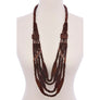 WOOD LONG MULTI STRAND NECKLACE