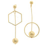 ASYMMETRICAL GEOMETRIC SHAPE METAL POST DROP EARRING