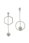 ASYMMETRICAL GEOMETRIC SHAPE METAL POST DROP EARRING